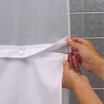 Hookless RBH40BBS01 Polyester Snap-in Shower Curtain Liner
