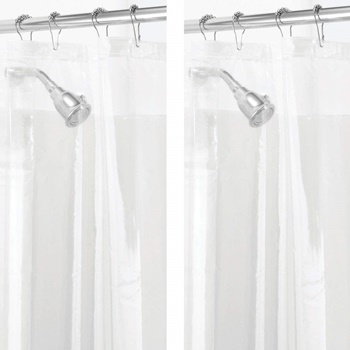 mDesign - 2 Pack - Waterproof, Mold/Mildew Resistant Curtain Liner