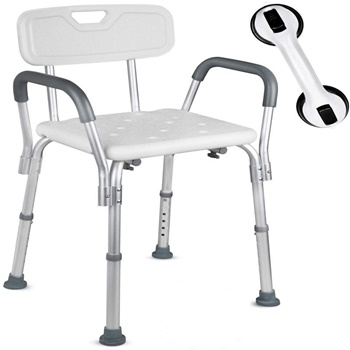 Dr. Maya Adjustable Shower Chair with Assist Shower Handle