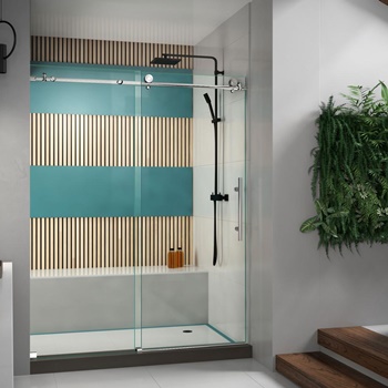 DreamLine Enigma-X 56-60 in. W x 76 in. H Fully Frameless Sliding Shower Door