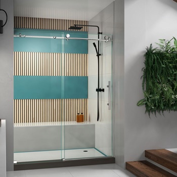 DreamLine Enigma-X 56-60 in. W x 76 in. H Fully Frameless Sliding Shower Door