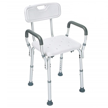 Health Line Shower Chair Bath Seat Bench with Removable Back & Arms