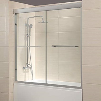 Mecor 60"W x 57.4"H Framed Bathtub Sliding Shower Door